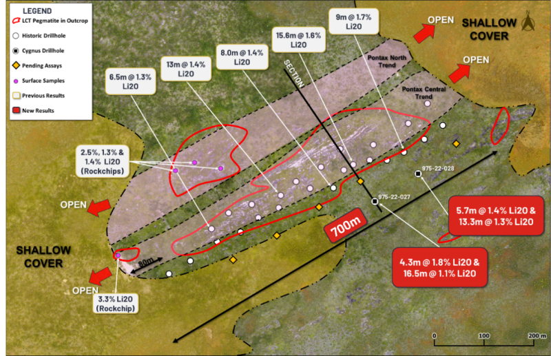 Stria Lithium reports promising assays from first at-depth drilling on Quebec Pontax property; depth of known mineralization doubles